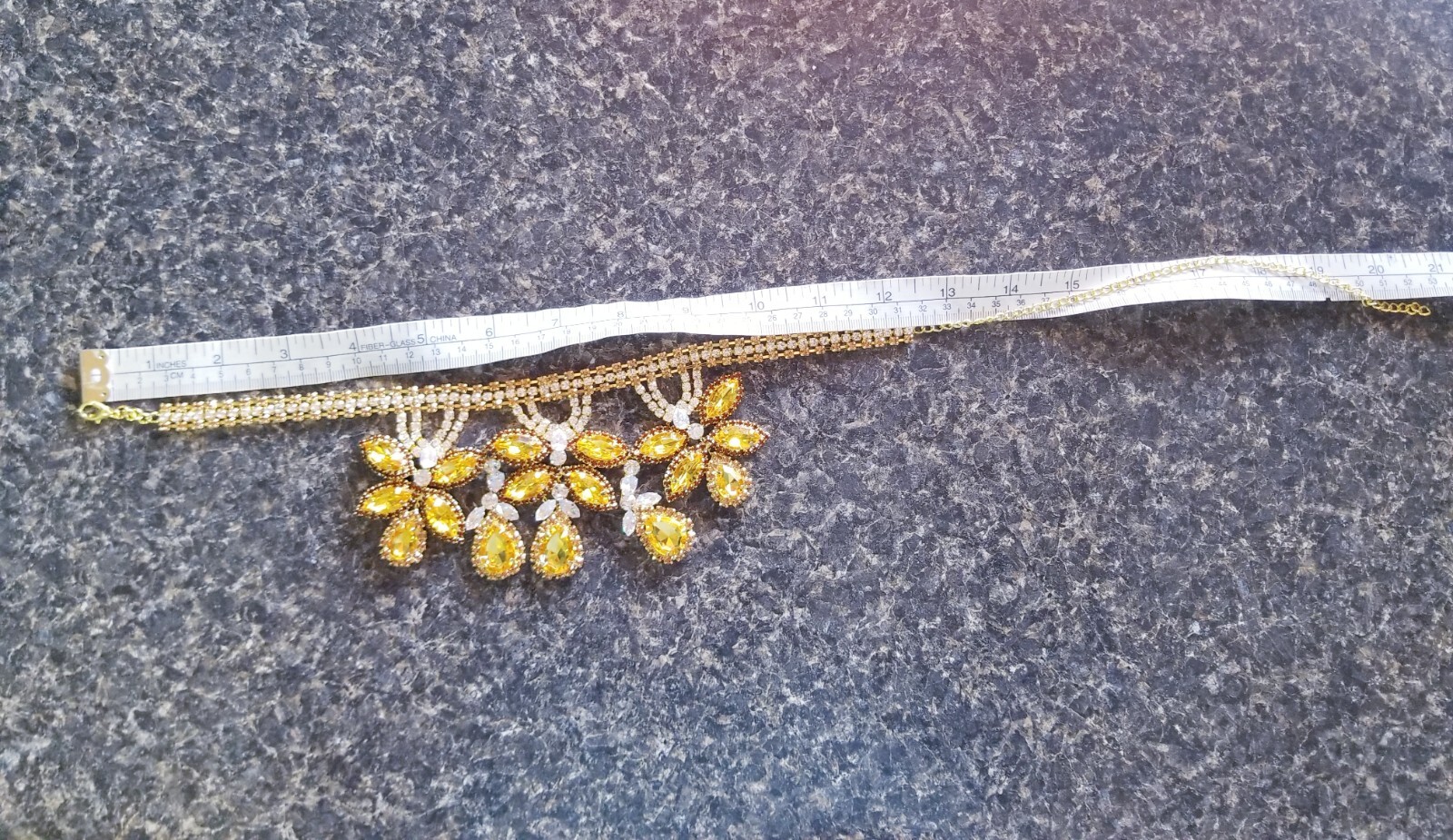 AB Iridescent Choker Rhinestone Crystal Necklace Bridal Prom Pageant
