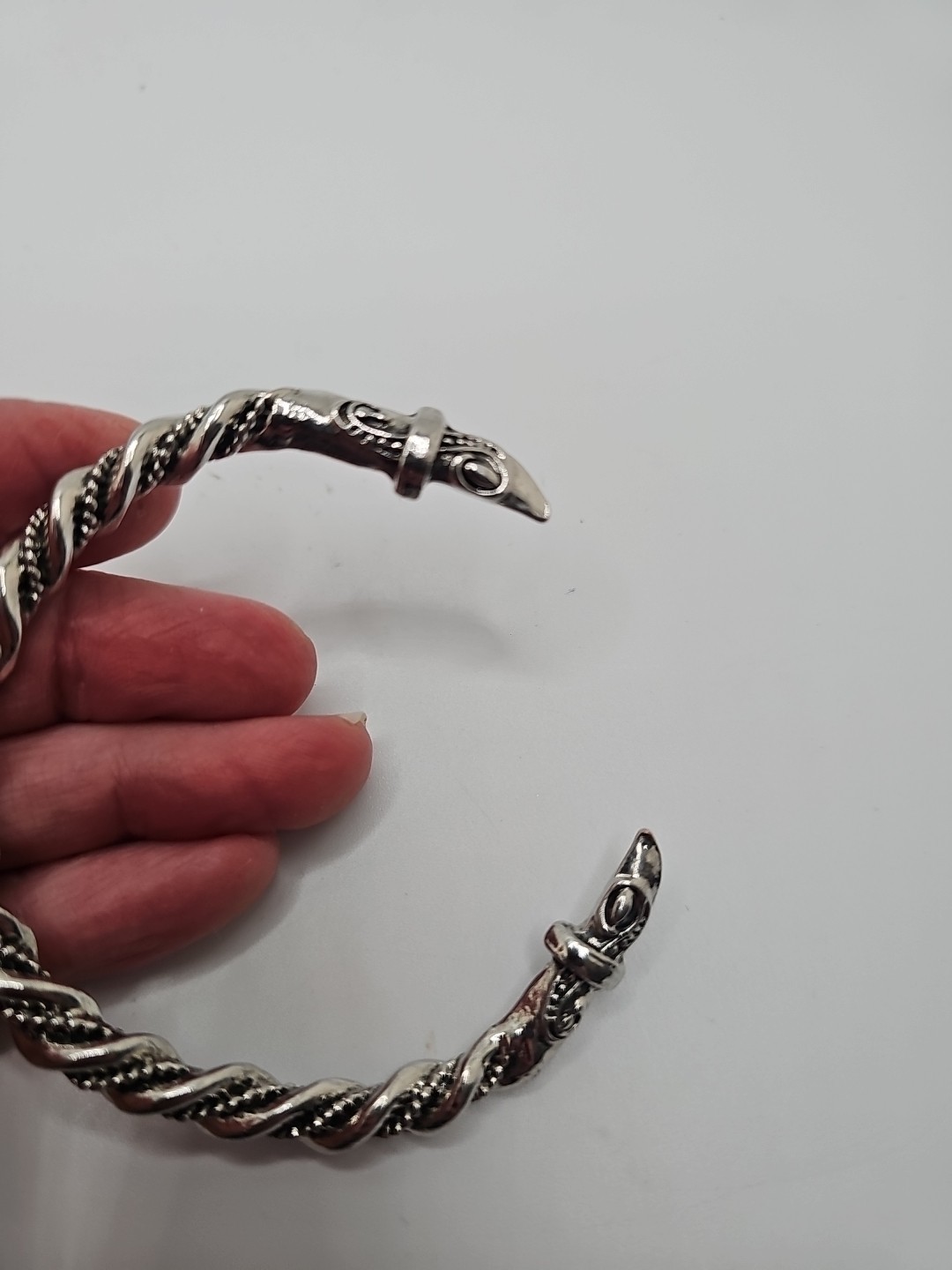 MENDEL 7-8 Inch Stainless Steel Norse Viking Raven Bangle Bracelet