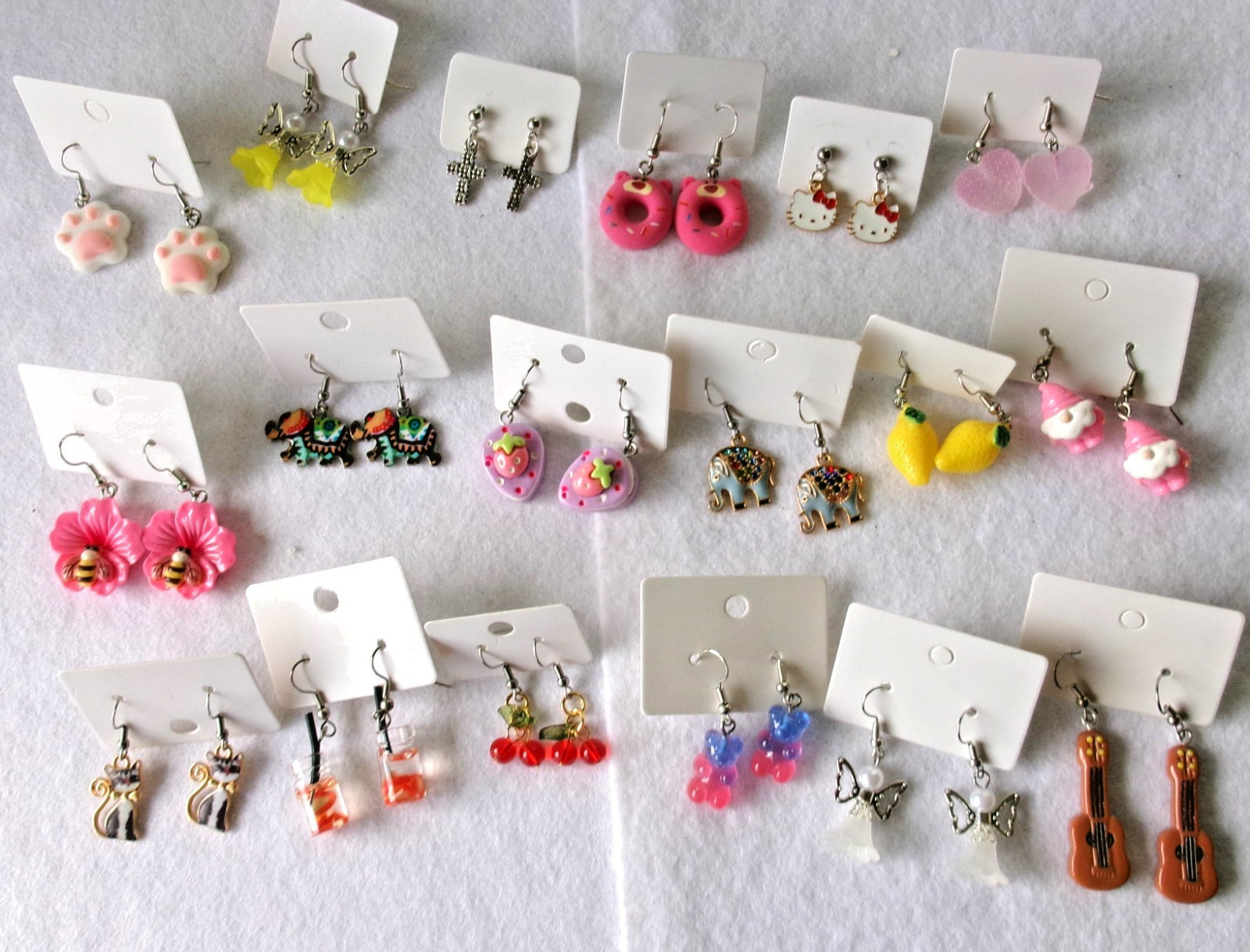 children little girl earrings lot of 18 free shipping