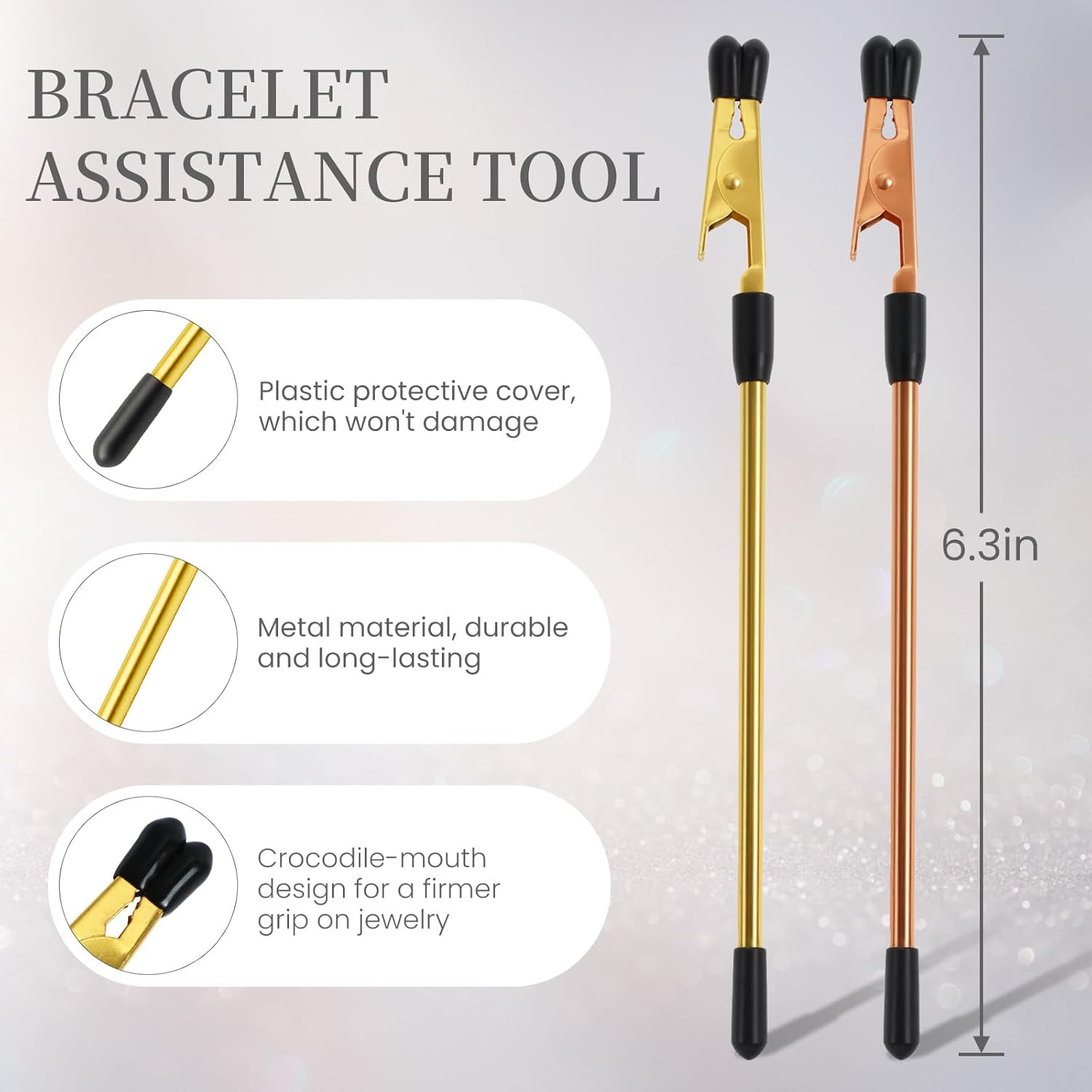 2 Pcs Bracelet Helper Tool with Non-Slip Tips, Easy to Put on Yourself Jewelry