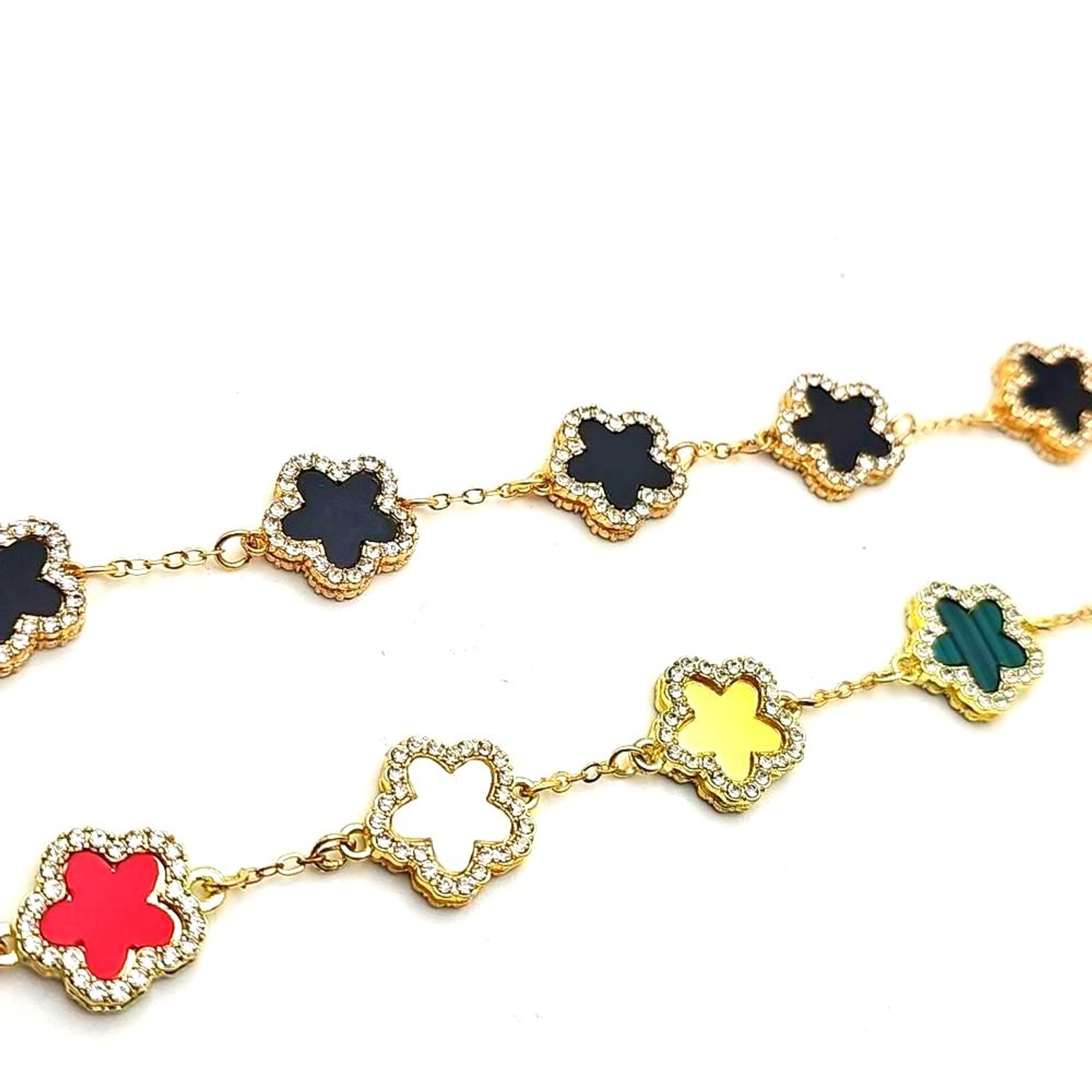 Bracelets by cdd Rhinestones One black one multicolored Goldtone Hardware