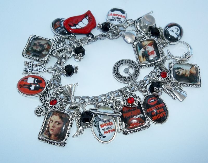 Rocky Horror Picture Show Charm Bracelet Sci-Fi Kitsch Goth B-Movie