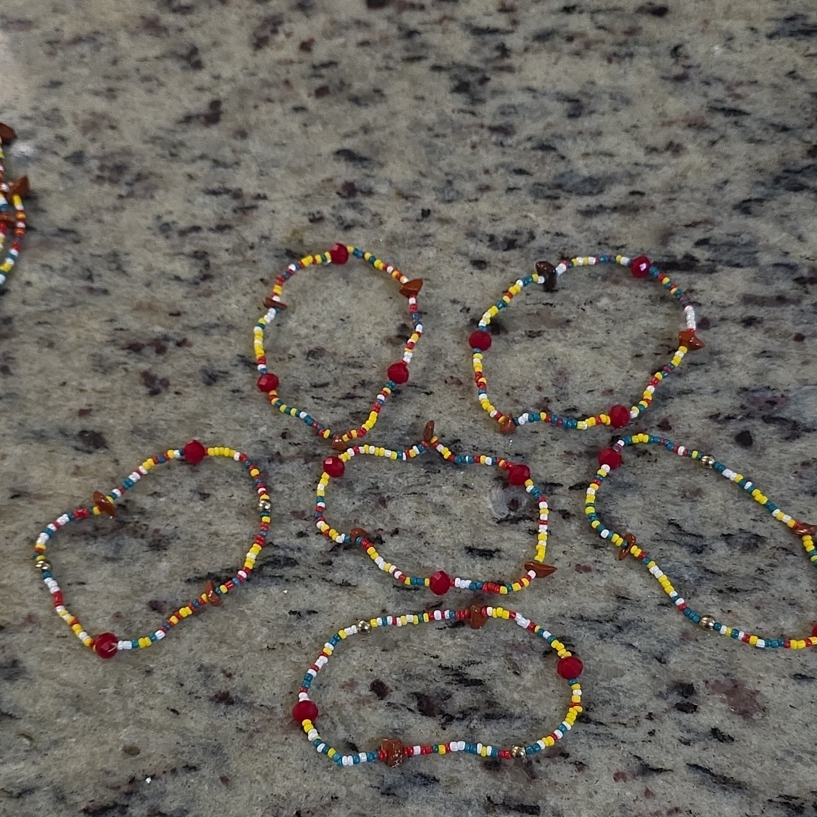 Multicolor Glass Bead Jewelry Set Multi-Strand Necklace & Bracelet Bohemian