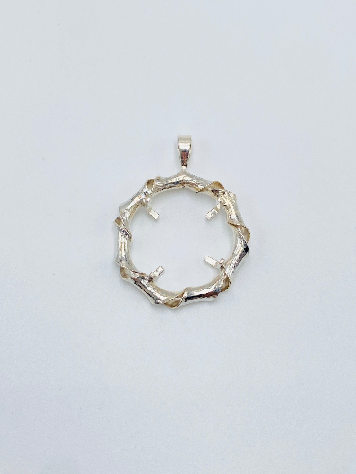 925 Solid Sterling Silver Round Pendant Blank Bezel Holder Coin Handmade