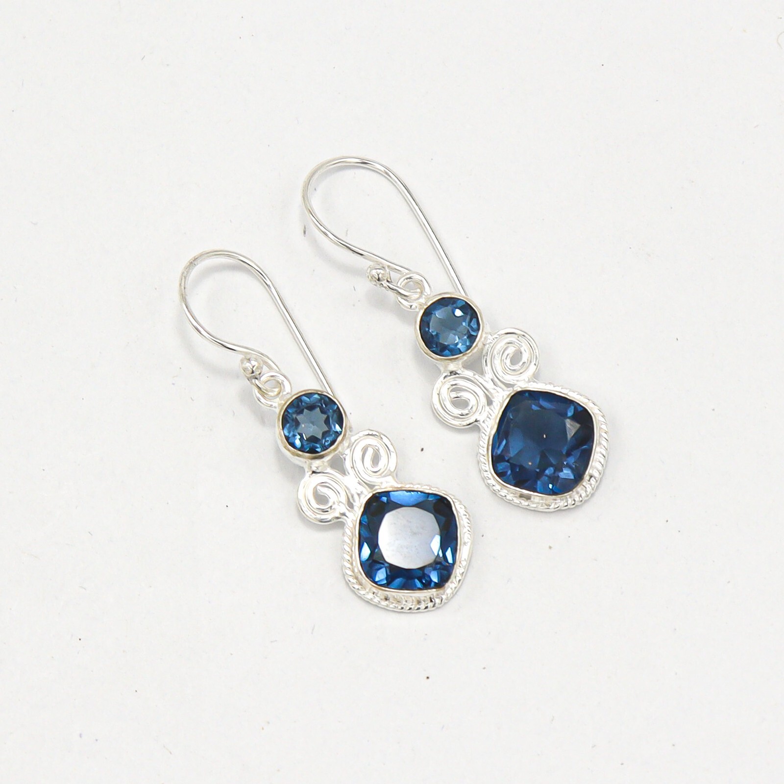 London Blue Topaz Sterling Silver Jewelry Handmade Handmade Earrings For Mother