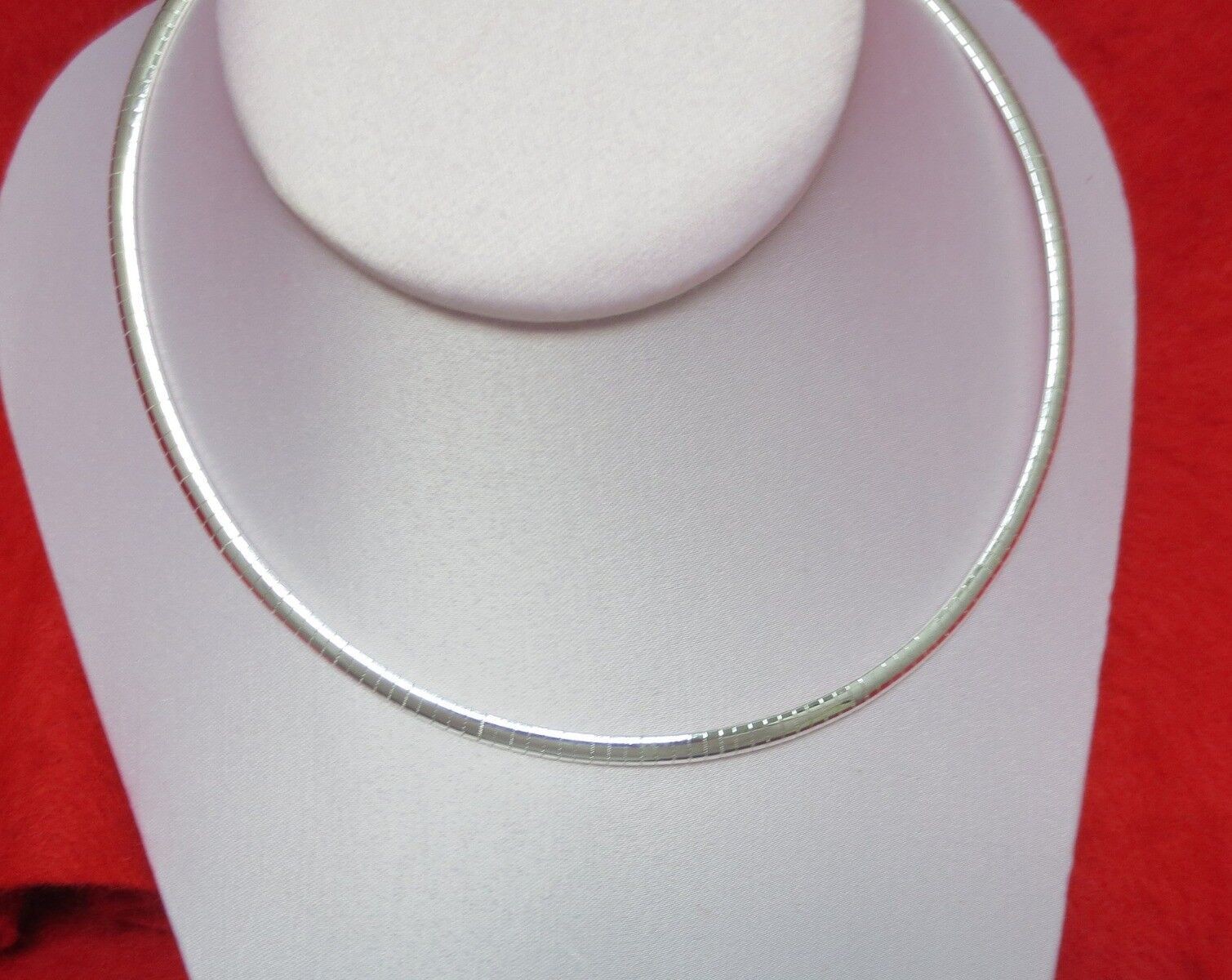 STERLING SILVER PLATED 4MM OMEGA NECKLACE-18 -20 INCHES CHAIN