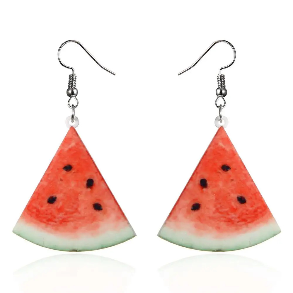 Fruit Dangle Earrings Strawberry Watermelon Tomato Kiwi Orange Acrylic Jewelry