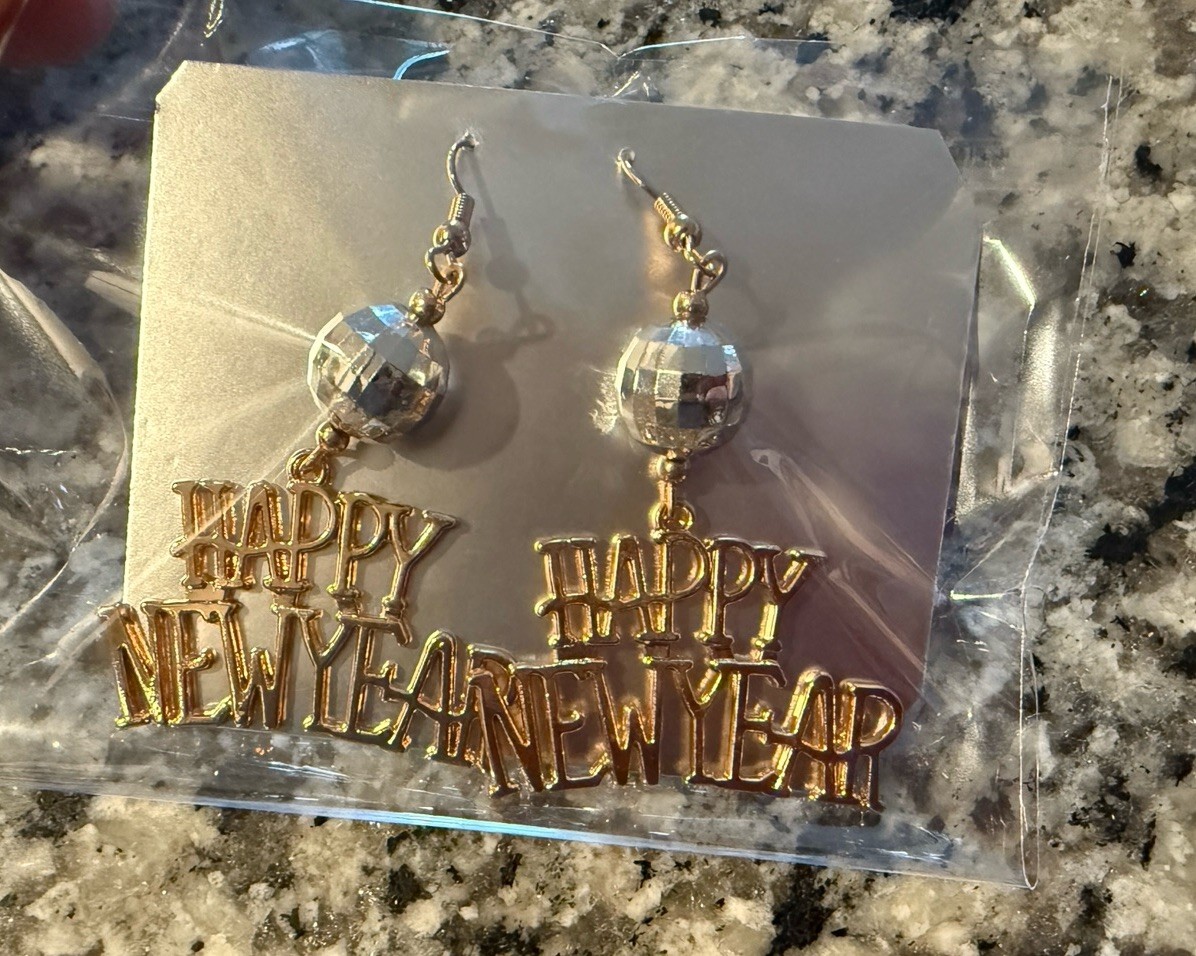 Happy New Year Dangle Earrings