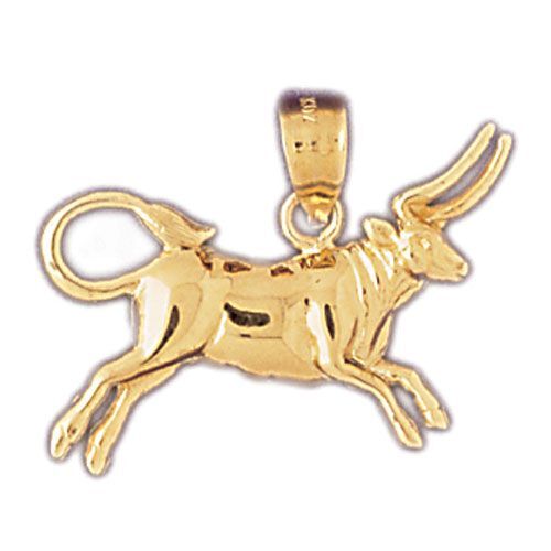 Taurus Zodiac Sign Charm Pendant 14k Gold (2.4 Grams)