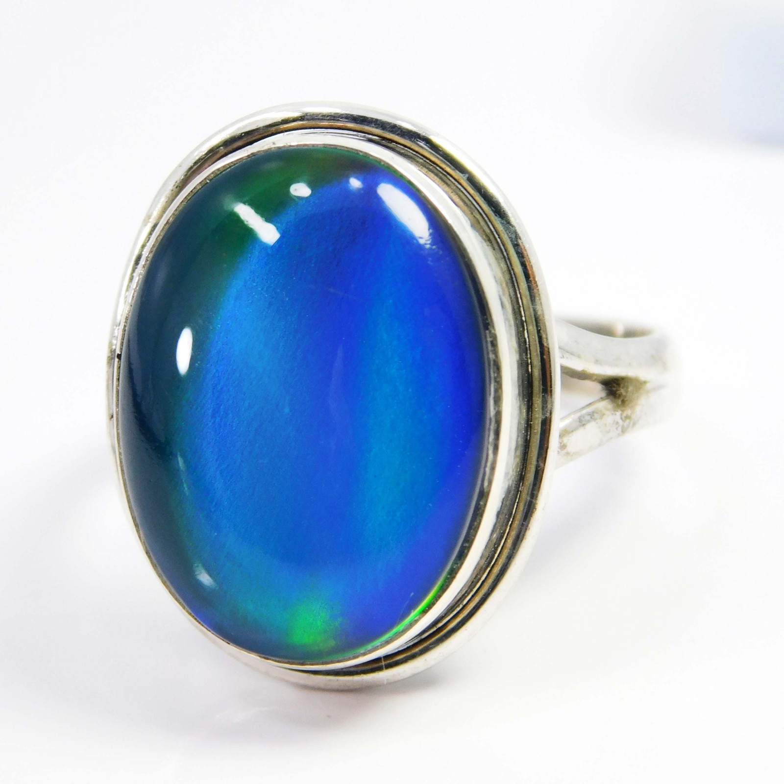 Natural Aurora Opal 16x12mm 925 Sterling Silver Ring Fine Jewelry Gift for Self