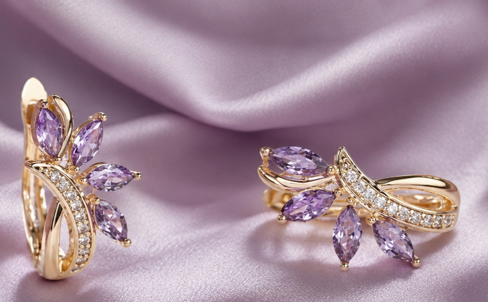 3.50Ct Marquise Simulated Amethyst Wedding Hoop Earrings 14K Yellow Gold Plated