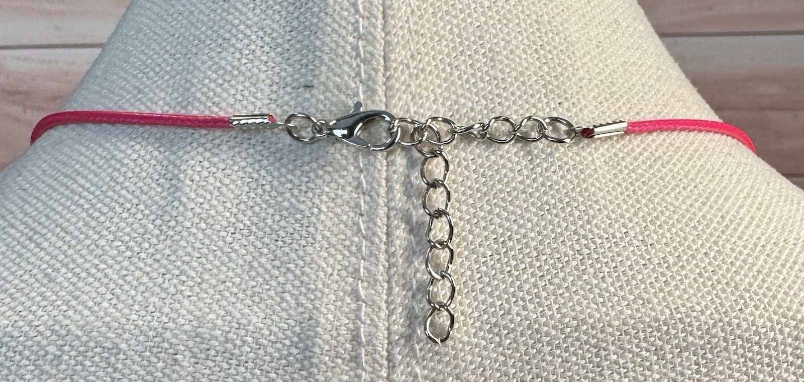 Silvertone & Rhinestone Oval Tassel Statement Pendant On Cord Necklace