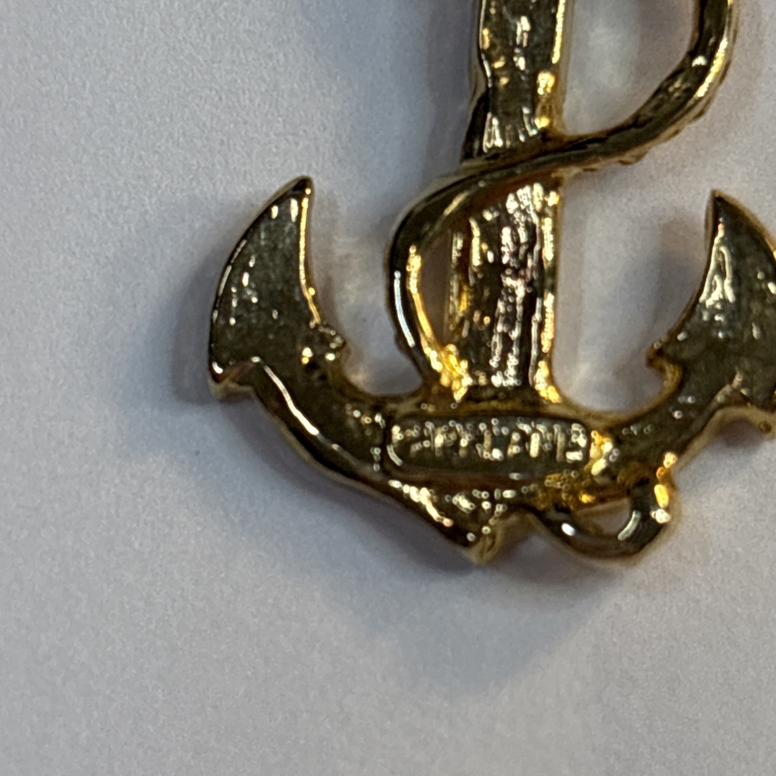 Park Lane Signed Anchor Earrings Pierced White Cream Gold Tone