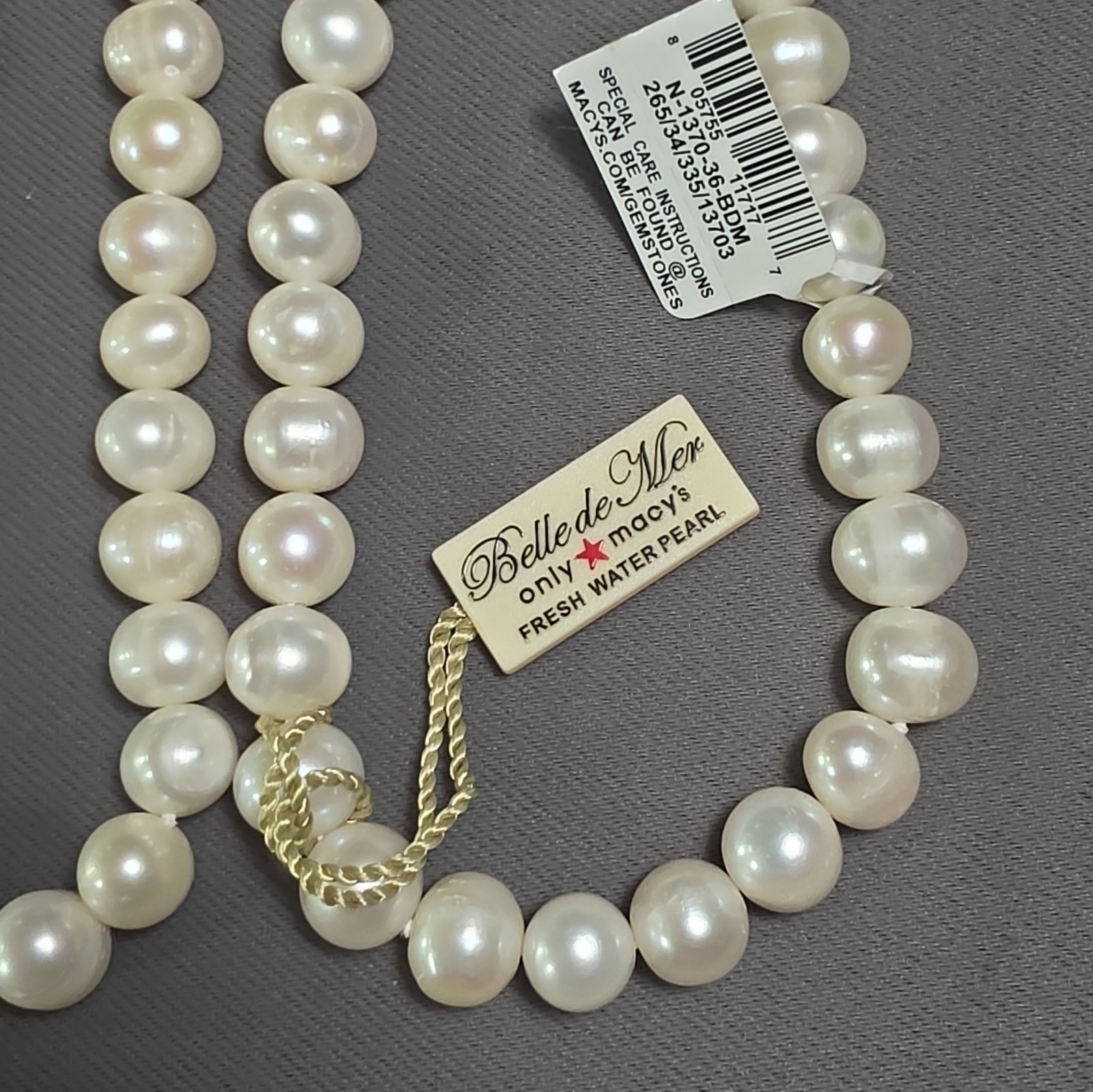 Belle De Mer 36inch “8.5-9.5mm Macy’s Fresh Water Pearl