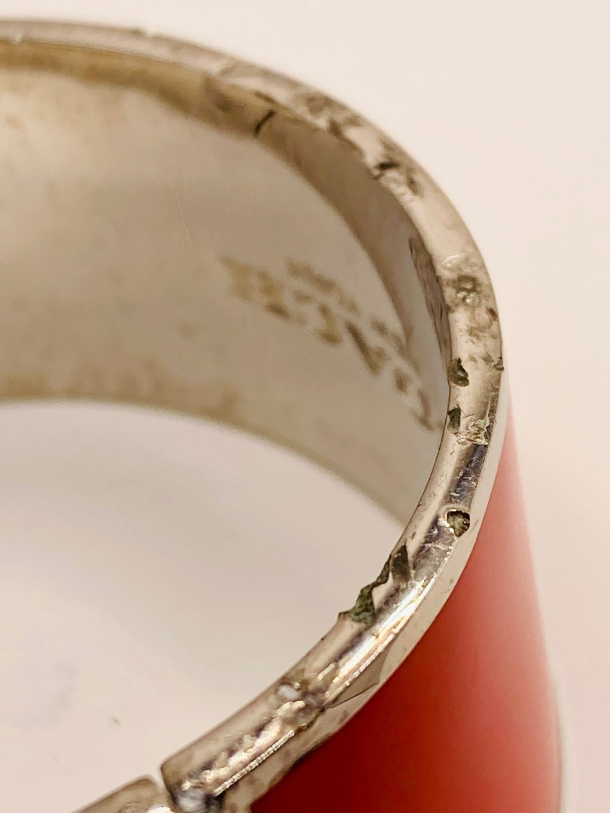 Coach Red Enamel Hinged Bangle Bracelet -FAIR Condition -73B