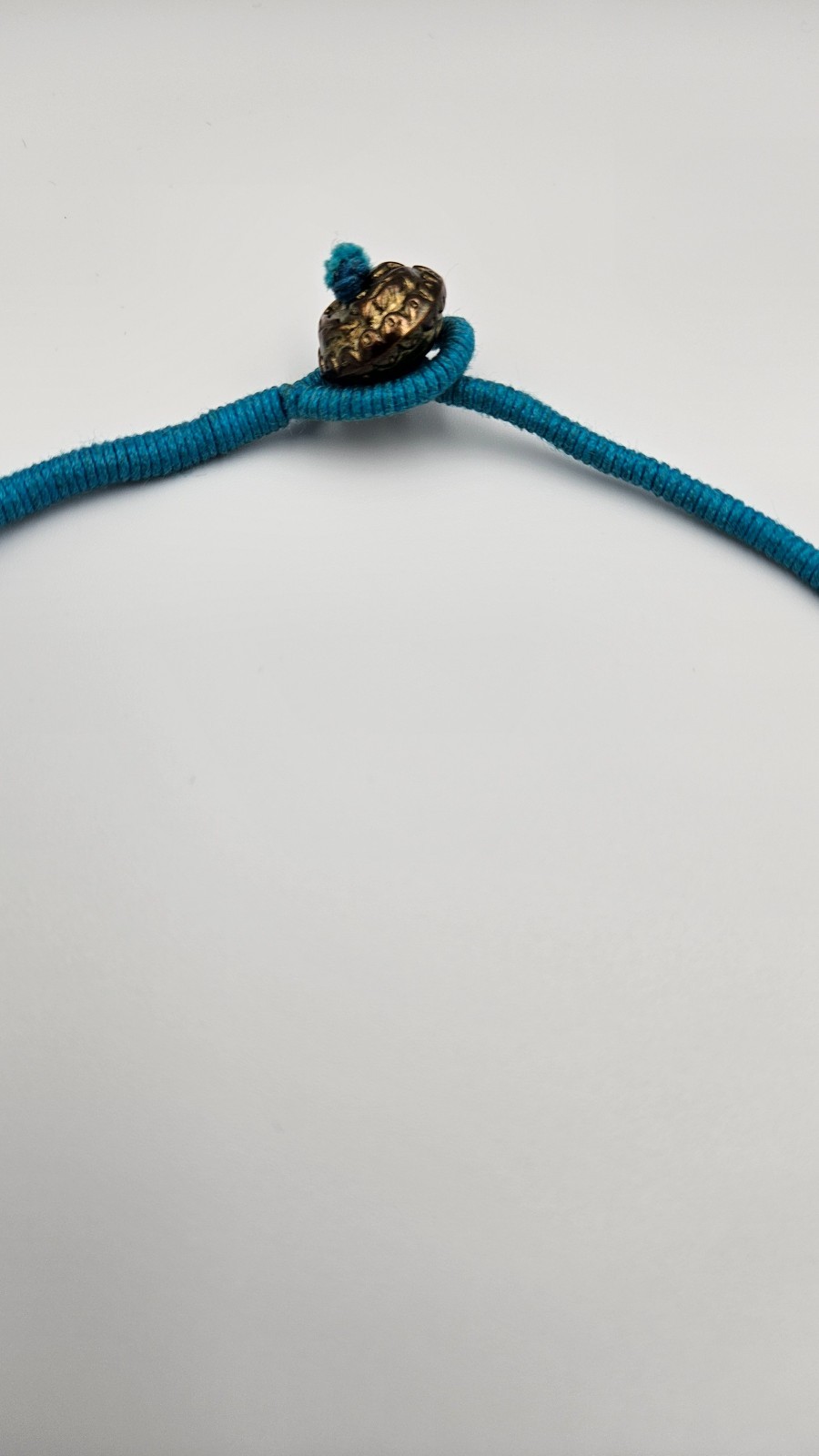 Nordstrom Boho Coin Bib Necklace Turquoise Blue Cord Antique Gold Tiered Gypsy