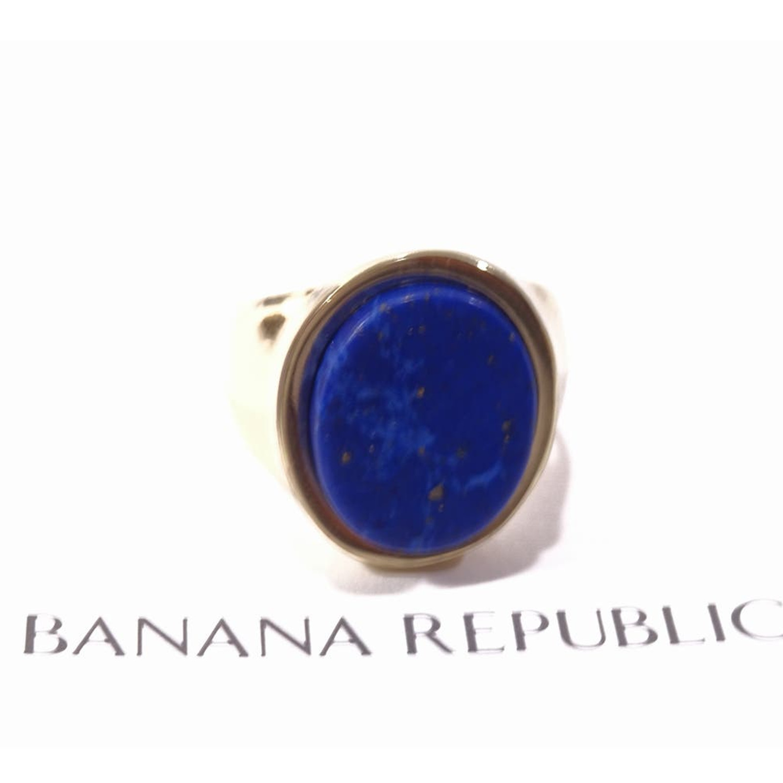 Banana Republic Women’s Blue Lapis Oval Shiny Signet Ring Sz 6 NWT 45