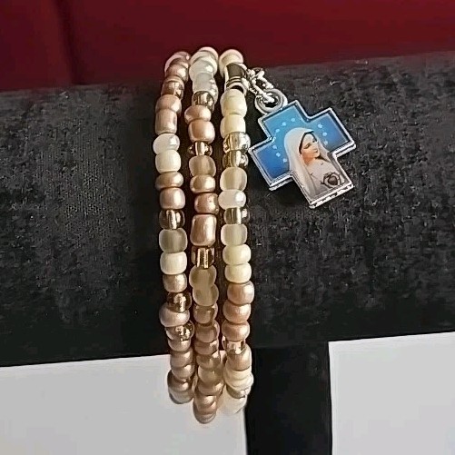 Michele’s Attic Boutique Seed Bead & Charm Bracelets (3PCS) Mary, Help Us 598658