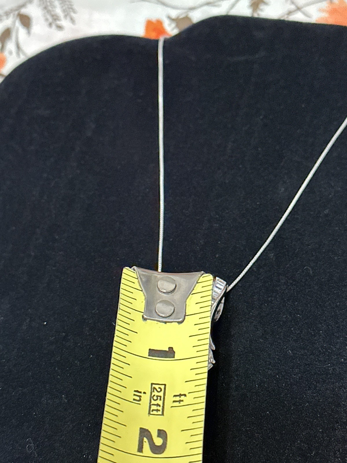 Rare Sterling Silver Necklace With Cubic Zirconia Pendant 7.4g 18in