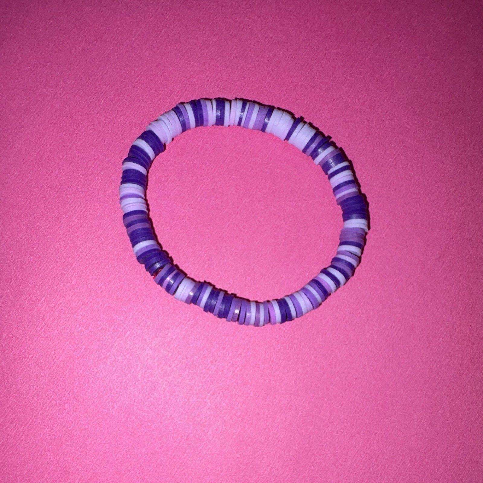 Set of 3 Multicolor Plastic Round Beaded Stretch Stackable Bracelets