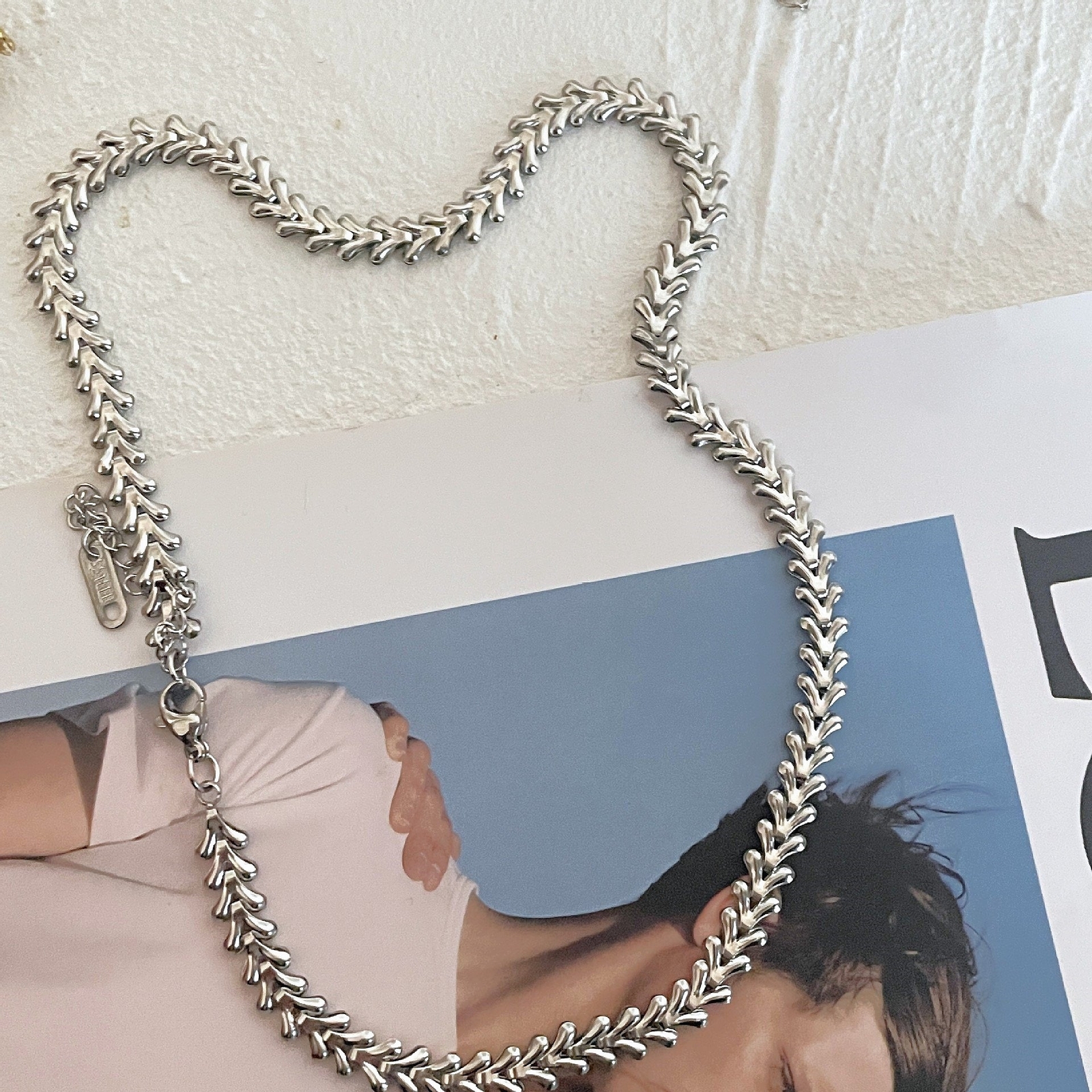 Snake Herringbone Chain Necklace