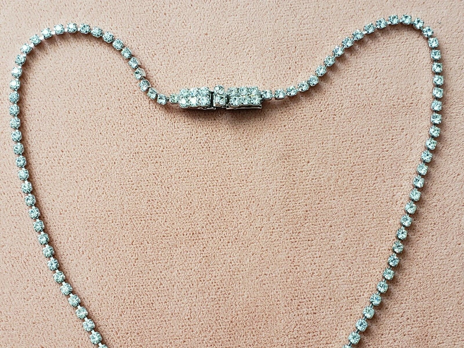 GENUINE * RHINESTONE * NECKLACE 16″+3.25″ LONG, Made in KOREA #4