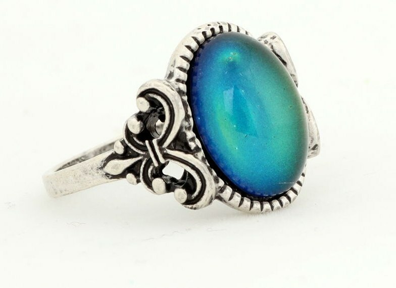 New Filigree Mood Ring Silver Plated Size 8 Women