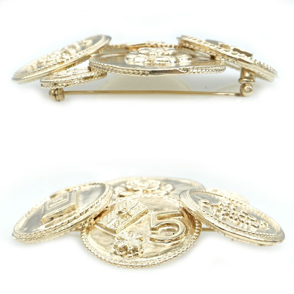 CHANEL Brooch Icon A85092 Gold Color CC Mark Coco Mark N5 Jewelry