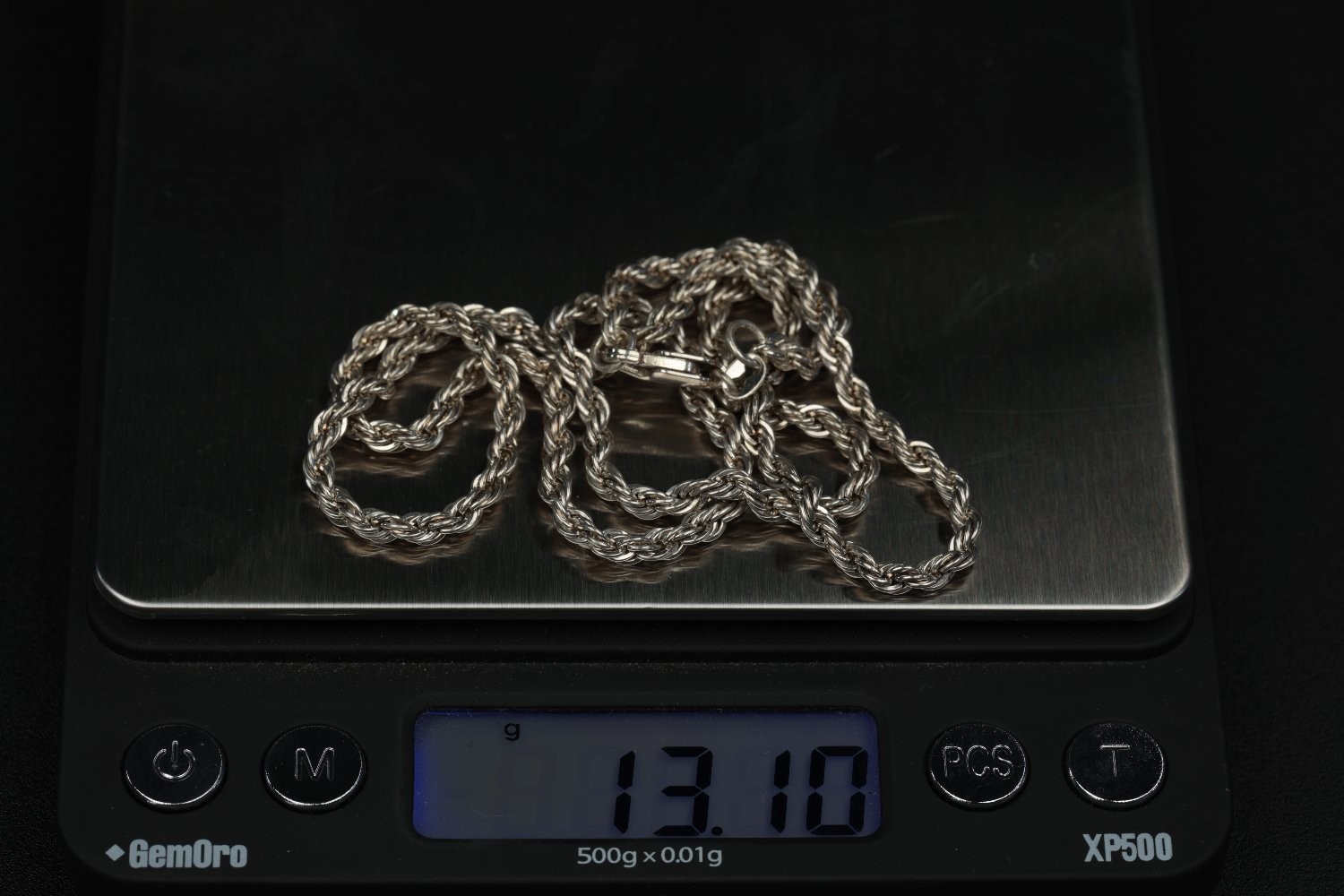Sterling Silver Rope Chain Necklace 925 Italy 20 Inch 13.1g Twisted Link