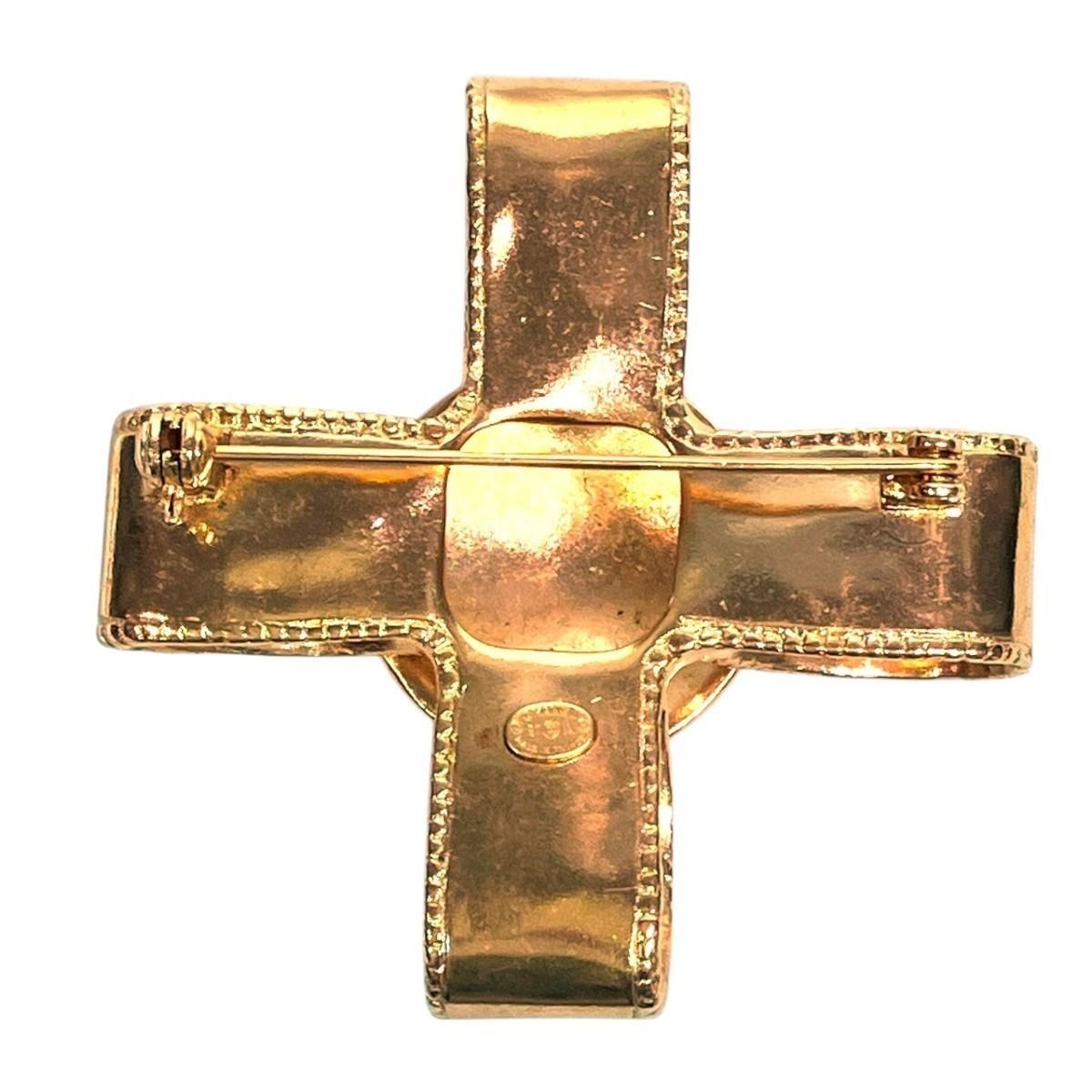 CHANEL Coco Mark Cross Ribbon Brooch Corsage Color Unspecified ONE SIZE Used