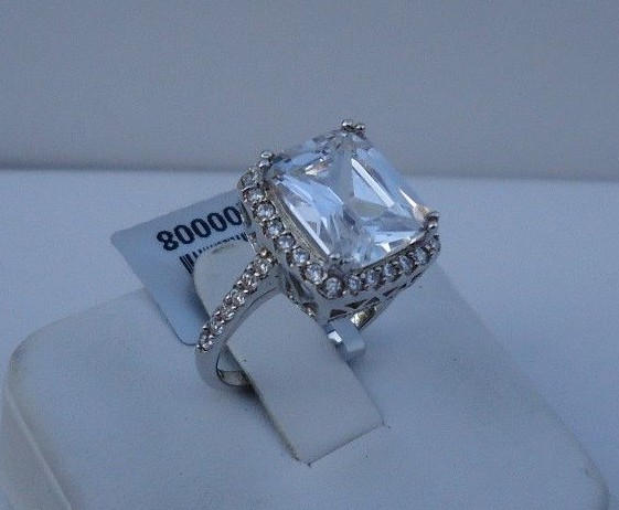 925 STERLING SILVER LADIES DESIGNER RING W/ 5.50ct SIMULATED DIAMONDS