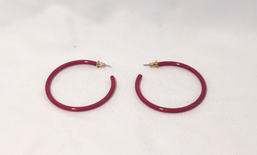 Hoops and Pearl Silvertone Studs Pierced Earrings Lot Of 3
