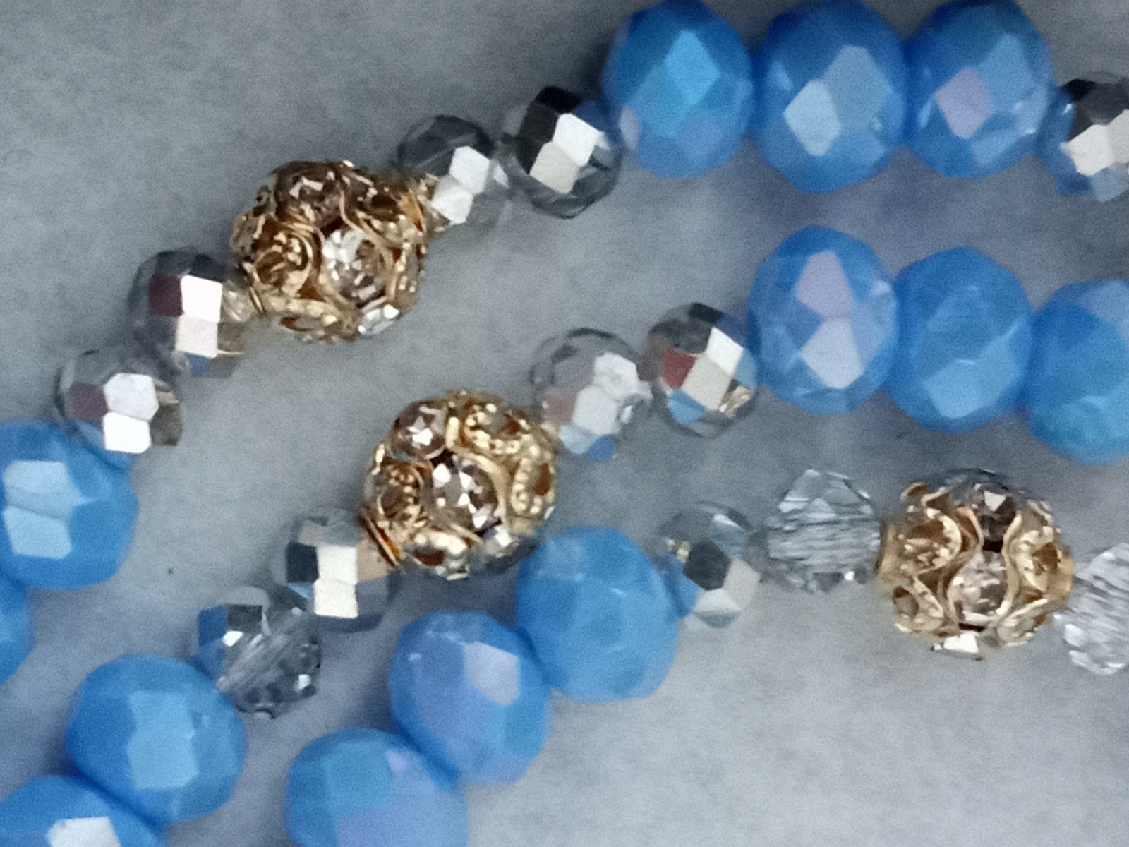Austrian Crystal Silver Porcelain Necklace Gold Steel