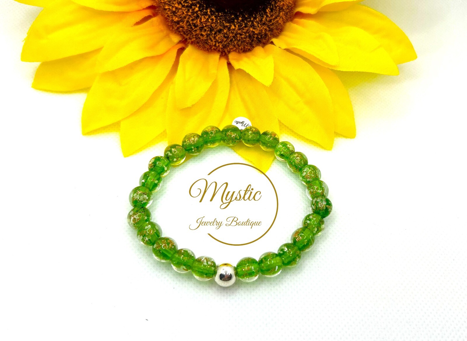 Mystic Firefly bracelet lampwork luminous glass glow in the dark Made in the USA