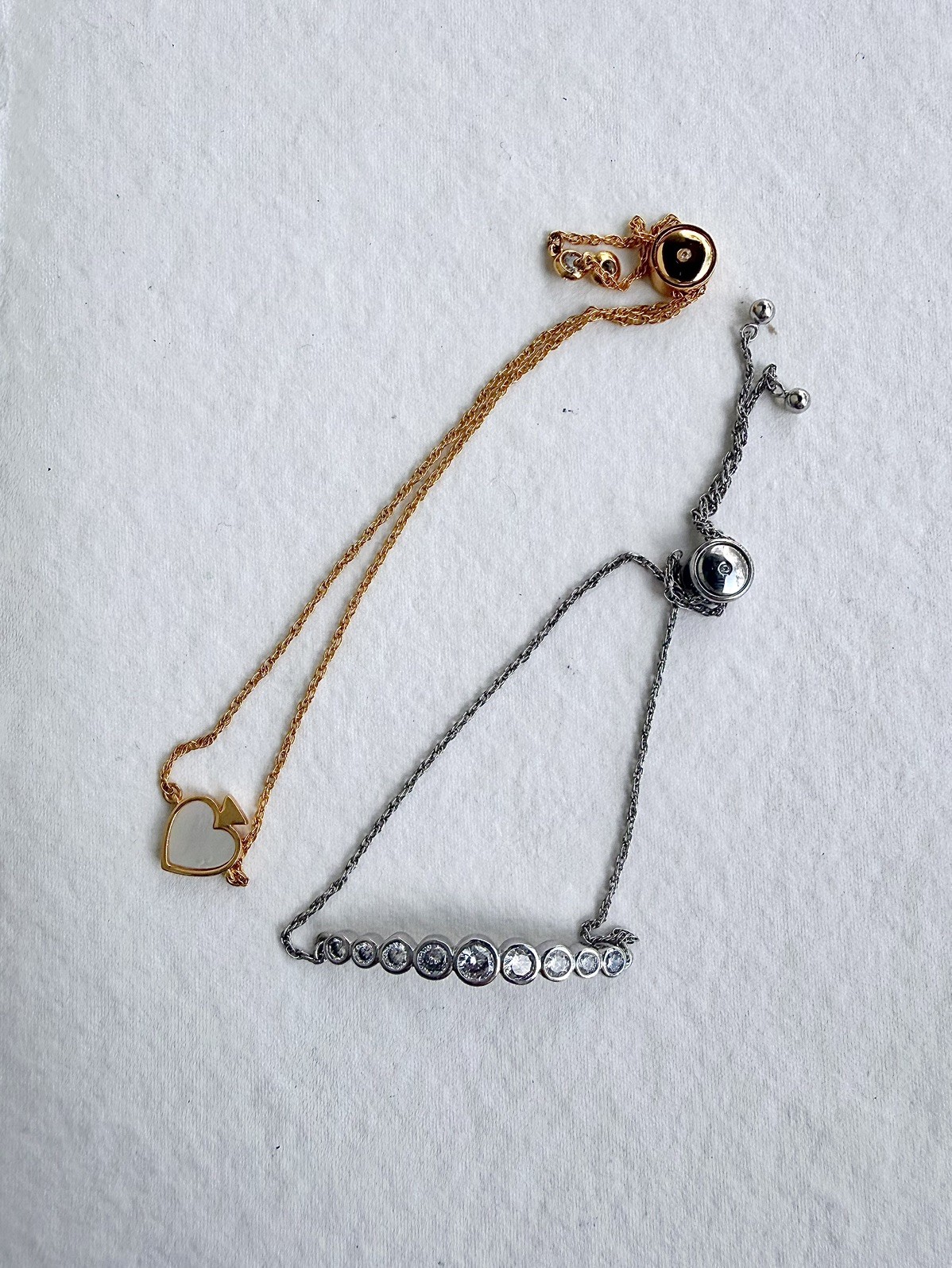 Kate Spade – Silver Color Full Circle & Gold Color Pink Spade Slider Bracelets