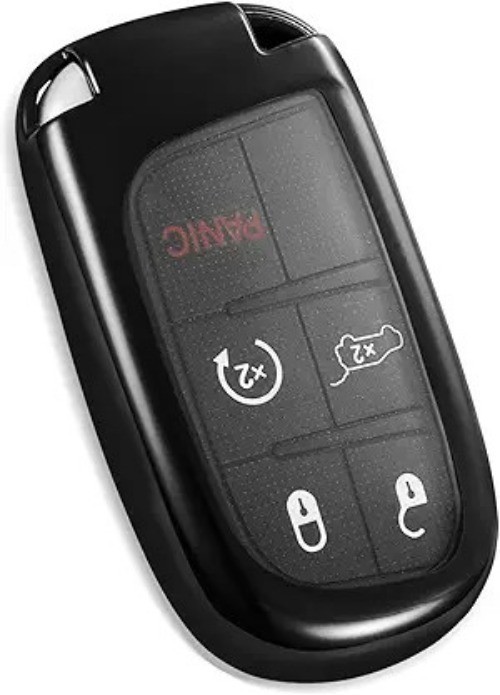 Soft TPU Key Fob Cover for Jeep Grand Cherokee, Renegade, Durango Color: Black