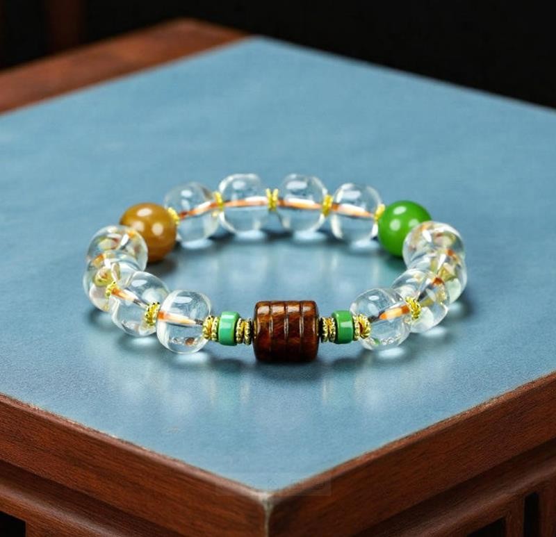 Girl Grandma Mothers Lady Women White Crystal Beads Bracelet Jewelry Box DD143