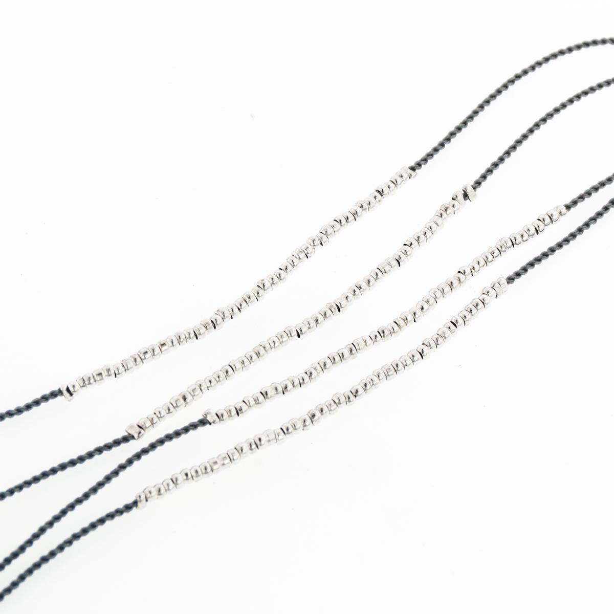 32″ LONG BEADED MIXED COLOR WITH SILVER BEADS TASSEL PENDANT necklace