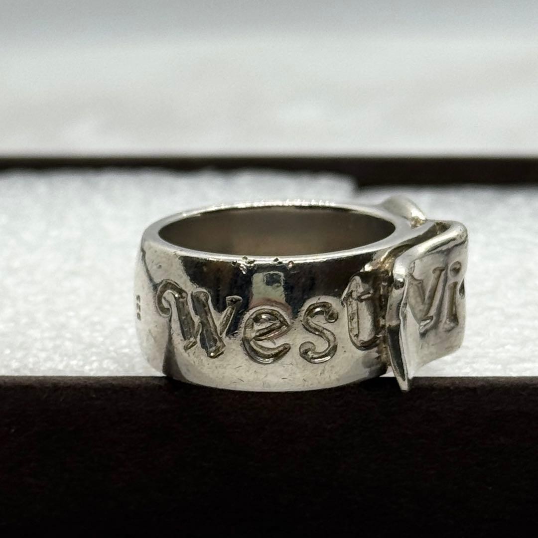 Vivienne Westwood BELT ring, rare, Early, perforated, silver, M, Made in Italy