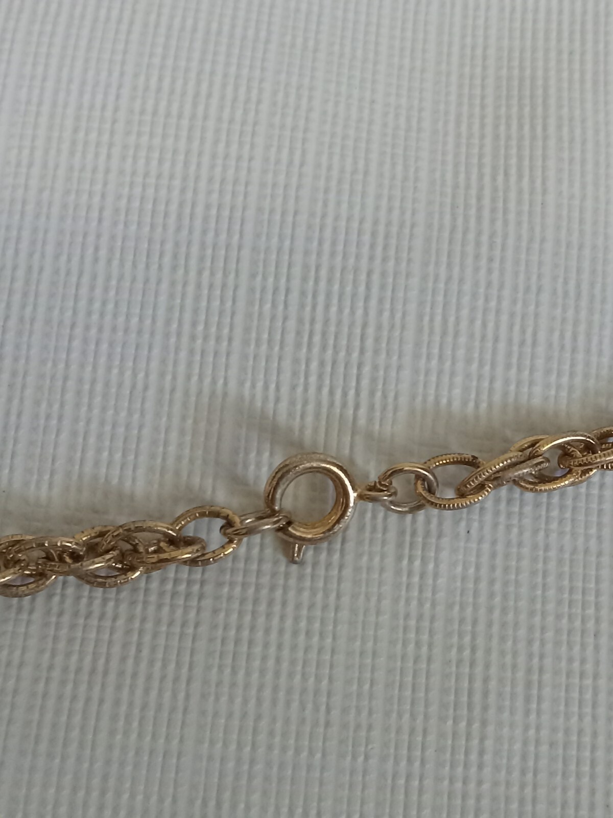 Metal and Plastic Faux Pearl Beaded Gold Toned Long Length Rope Chain Necklace