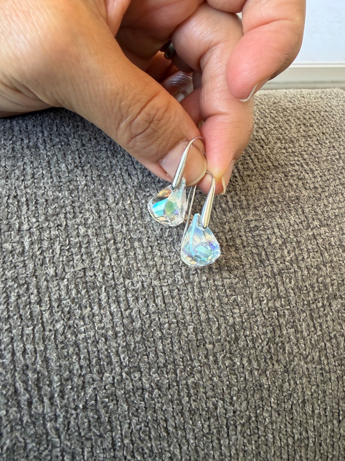 swarovski crystal lunar drop earrings pre owned excellent condition. NO BOX