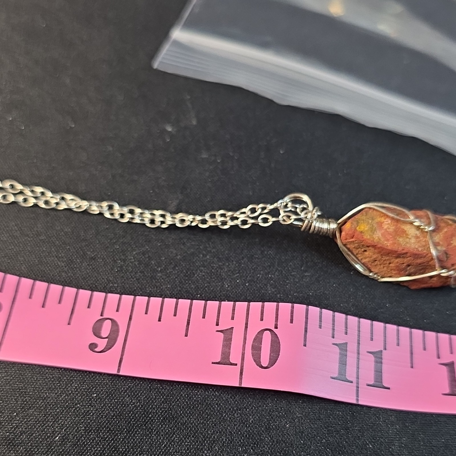 Raw Red Jasper Pendant Handmade Wire Wrapped Necklace