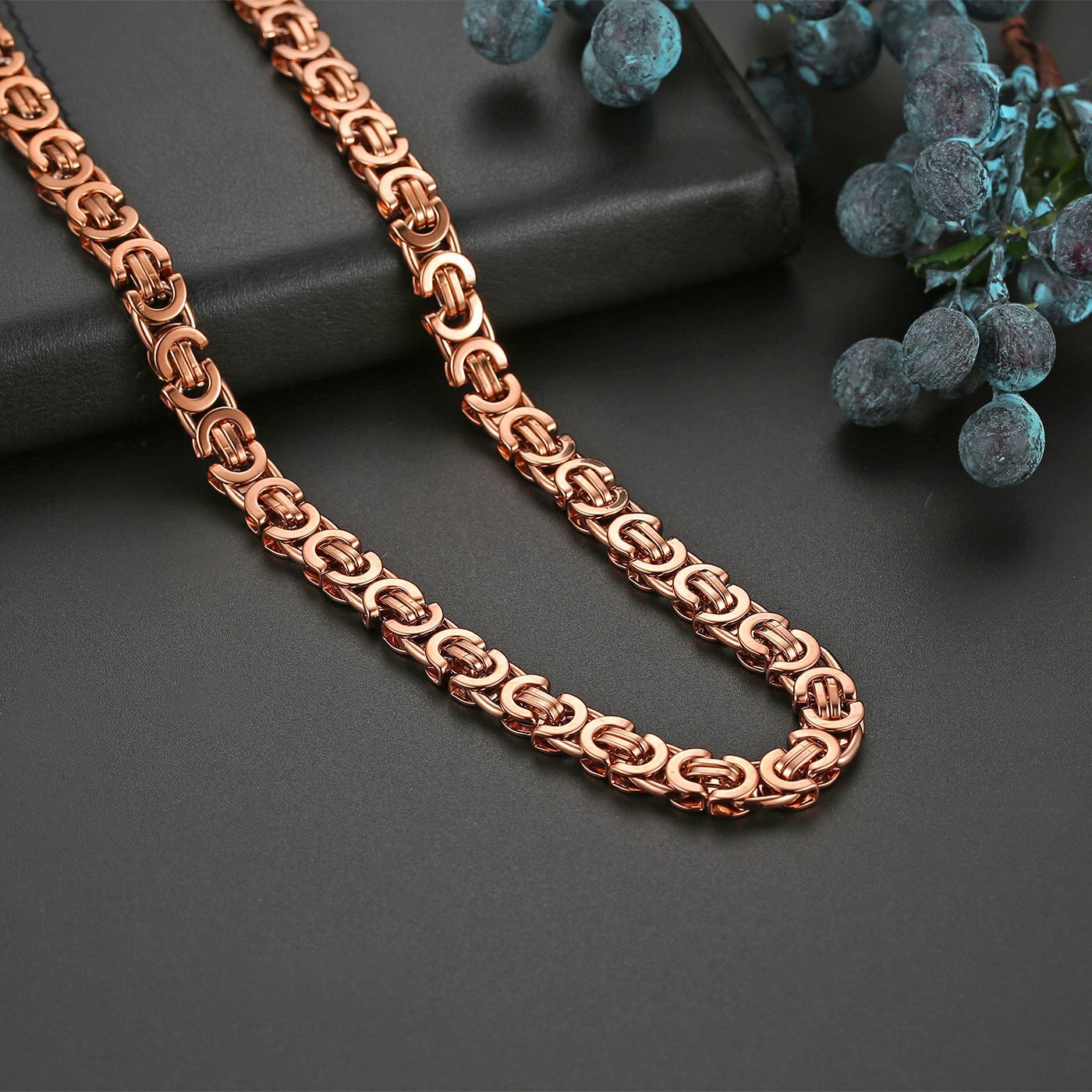 9mm Men Stainless Steel Byzantine Necklace Box Link Chain 22 Inch High Polished