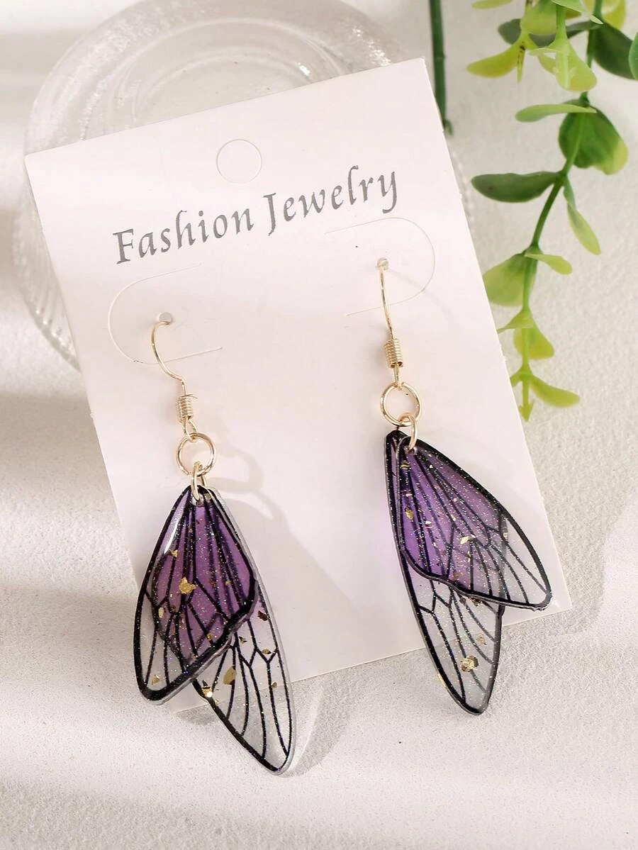 1 pair Butterfly Wing Earrings Retro Personalized Women Jewelry