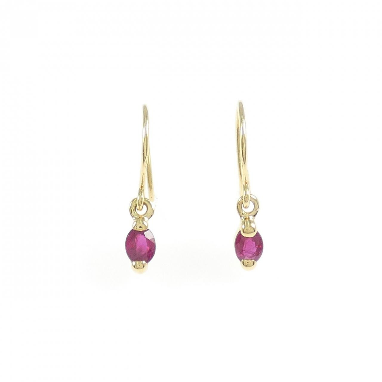 Authentic 18K Yellow Gold Ruby Pierce #260-008-143-8044