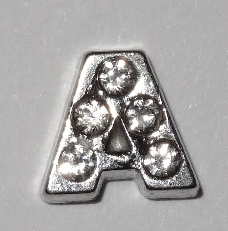 Letters with Clear Stones Floating Charms – Yes will Fit in Most Lockets