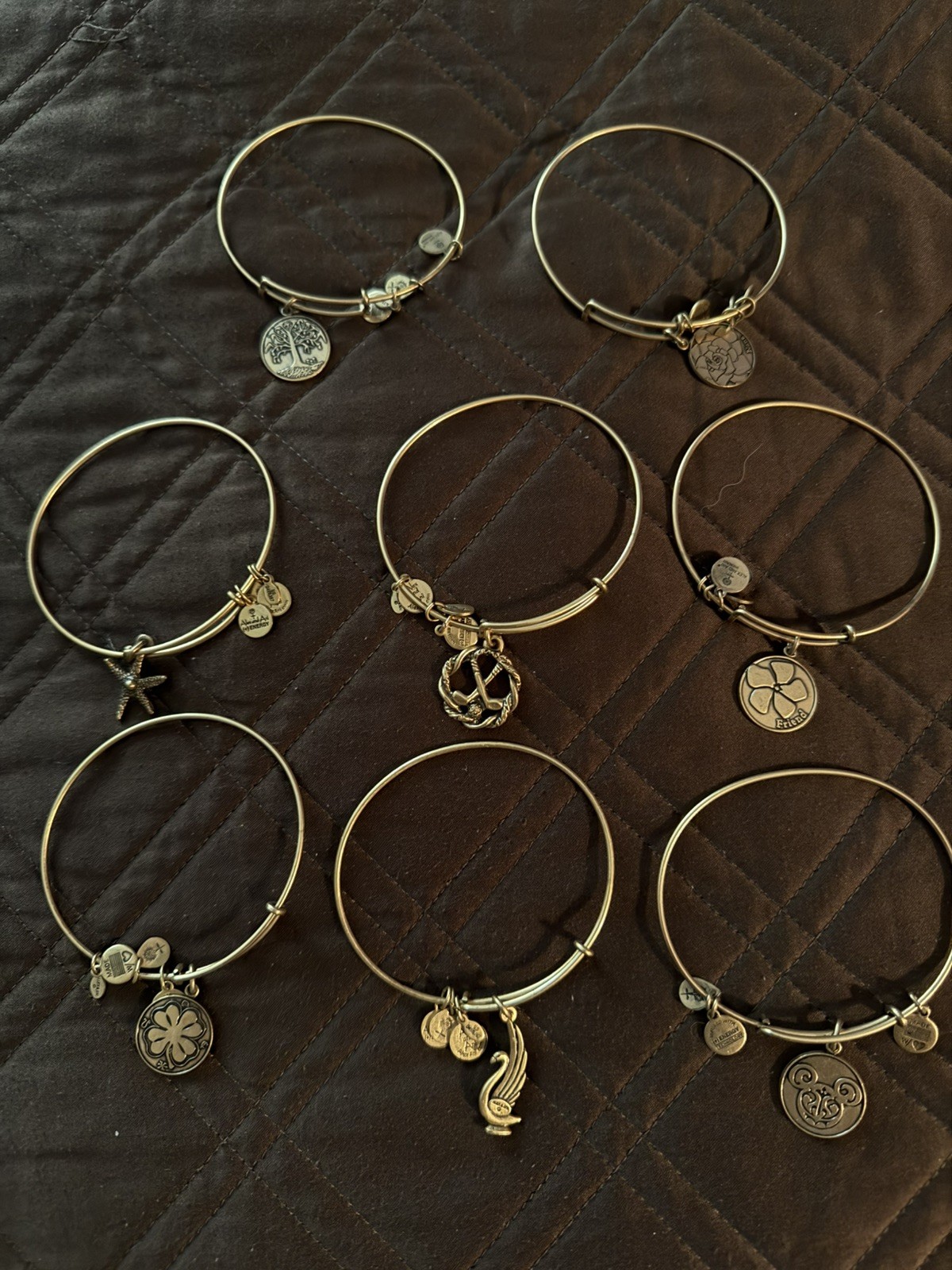 Alex And Ani Bracelets In Rose Gold Set Of 8