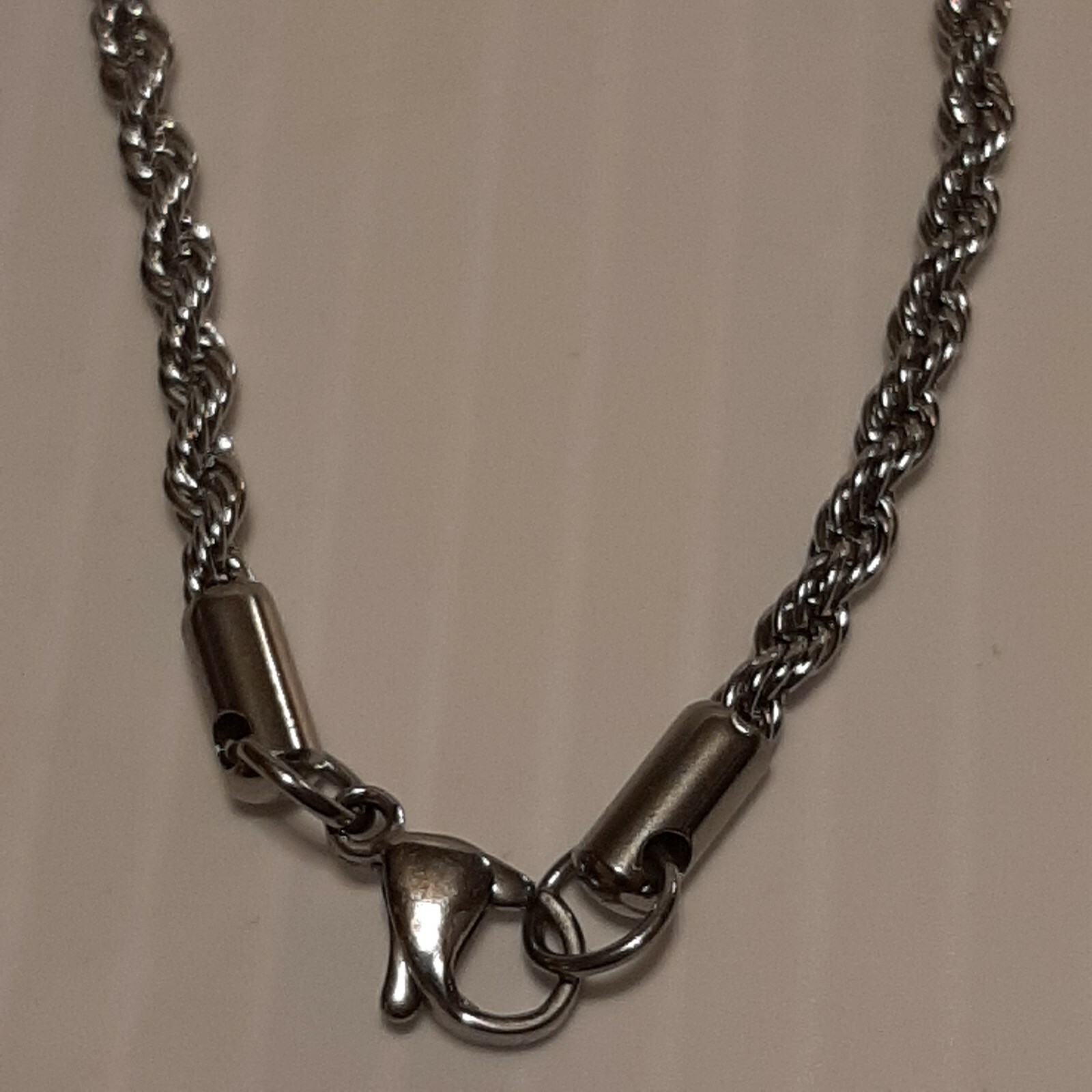 HAND GRENADE Pewter Pendant Charm / 24″ STAINLESS ROPE CHAIN NECKLACE