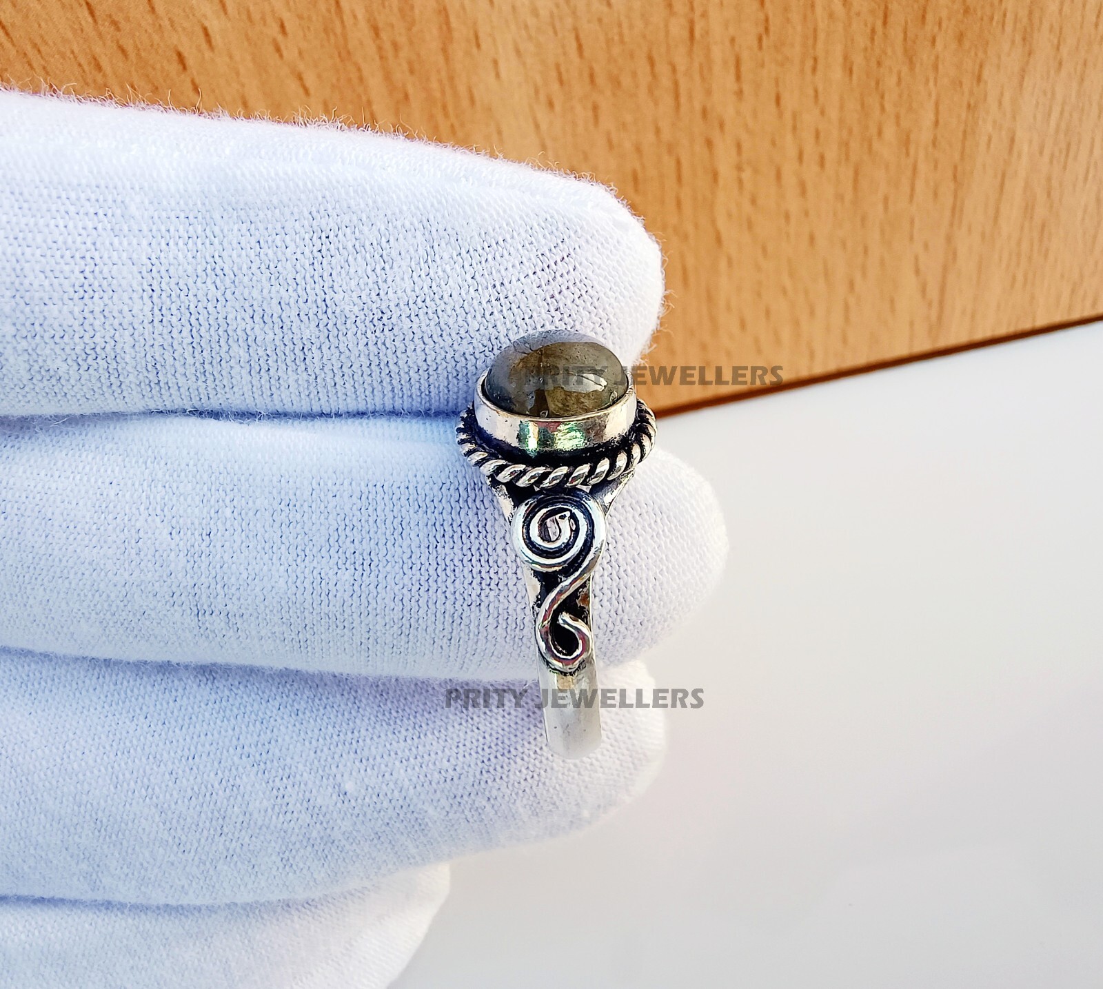 Natural Labradorite Silver Plated Ring, Antique Handmade Ring All Size Available