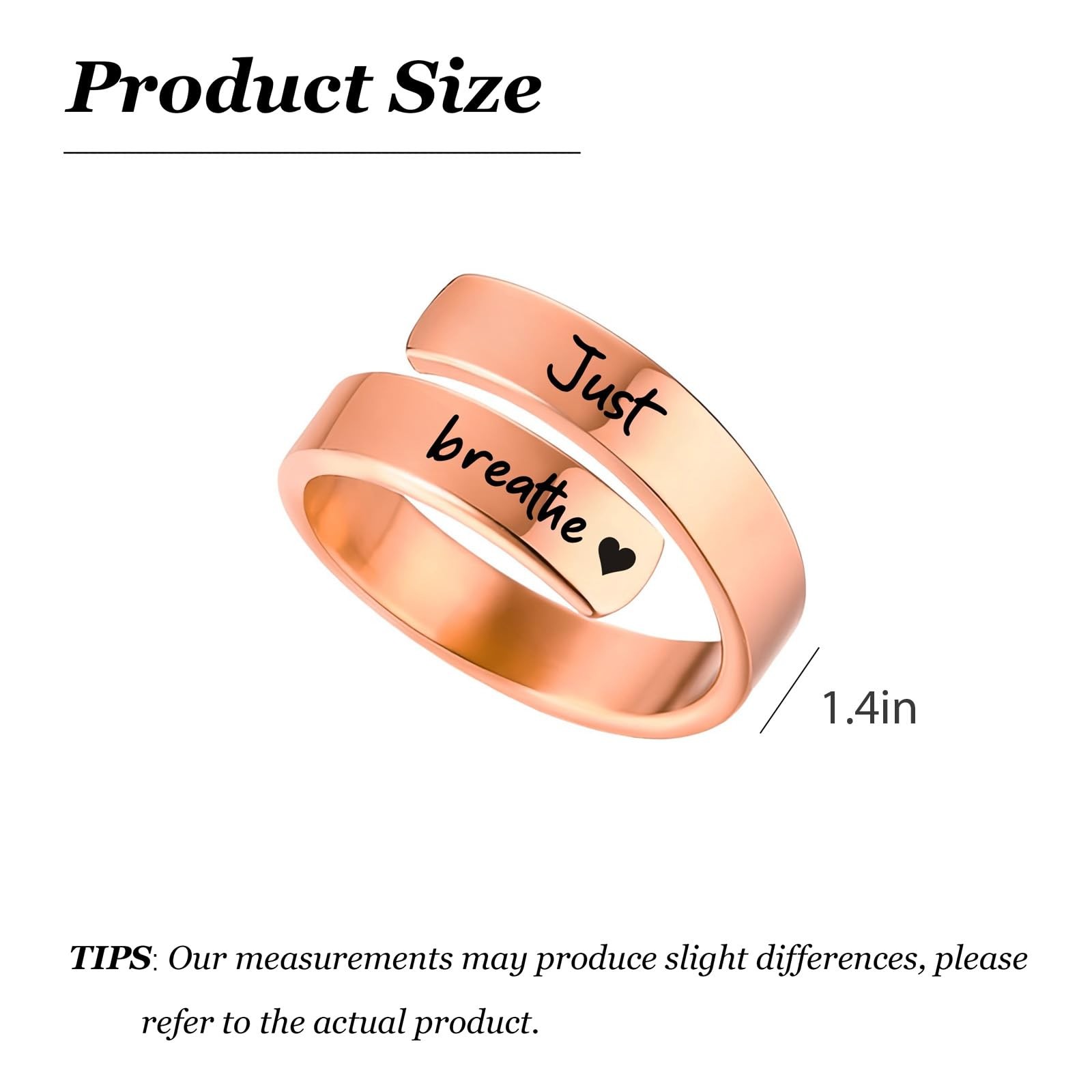 Just Breathe Rings for Women Gifts Trendy Stuff Adjustable Rings